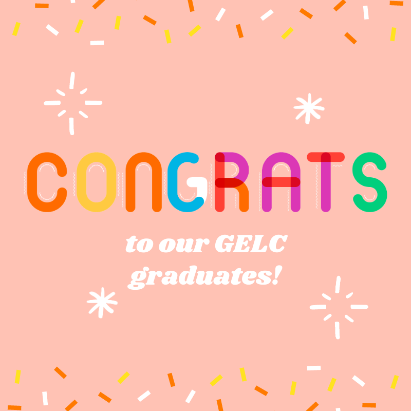 congrats to gelc graduates confetti