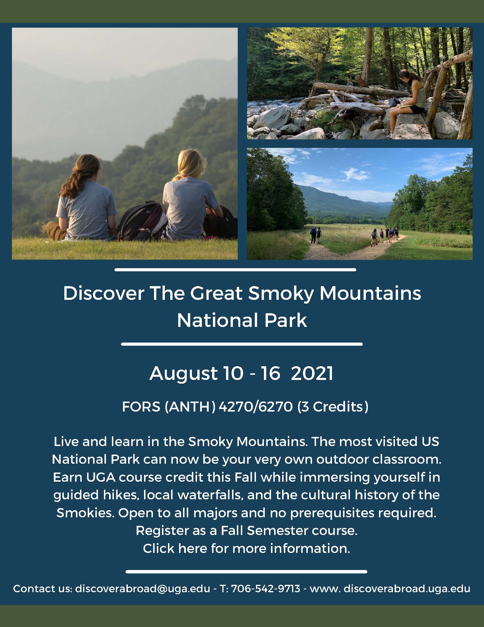 students studying smoky mountains